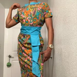 1968 Maxi Dress Split Front Leg